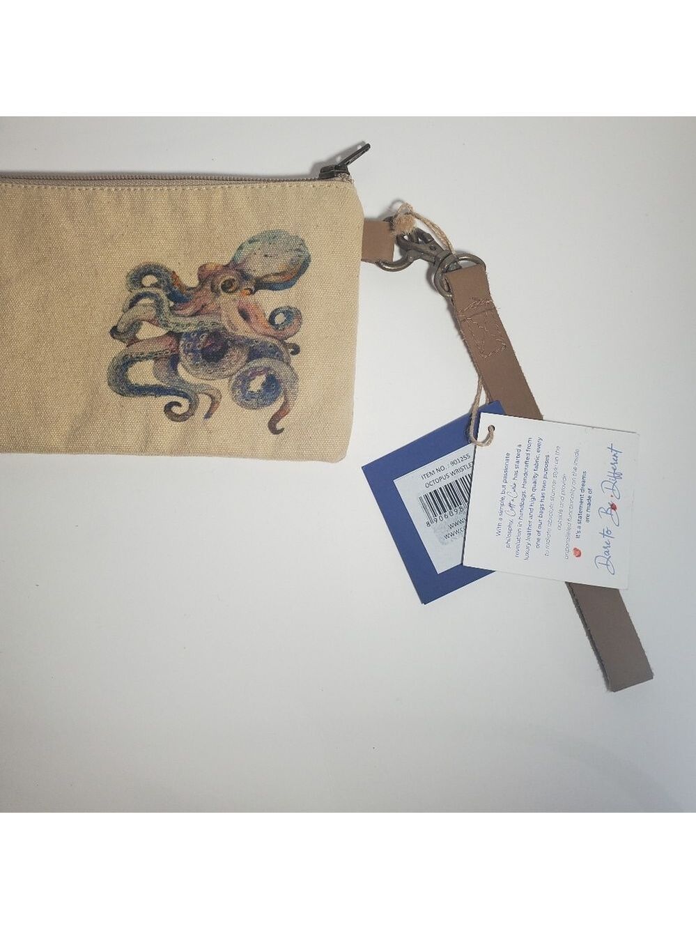 COTT N CURLS Octopus - Wristlet Wallet, Makeup Bag, Phone Purse with Leather NWT - Picture 4 of 9